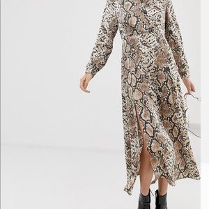 NWT ASOS Pieces Snake print maxi dress